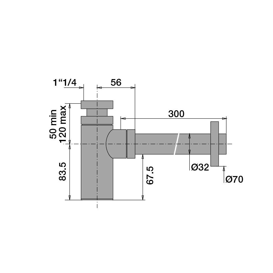 Image du produit SIPHON LAVABO DESIGN D.32 CHROME