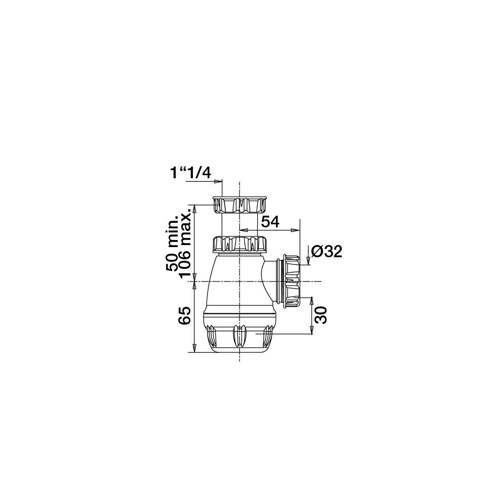 Image du produit SIPHON BIDET PVC D.32