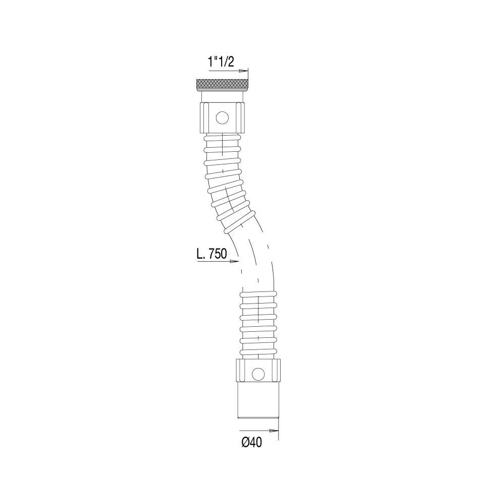 Image du produit FLEXIBLE SIPHON 1"1/2 D.40 Lg.750