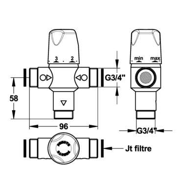 Image du produit REGULATEUR THERMOSTATIQUE SECURITE 30 &agrave; 65&deg;C