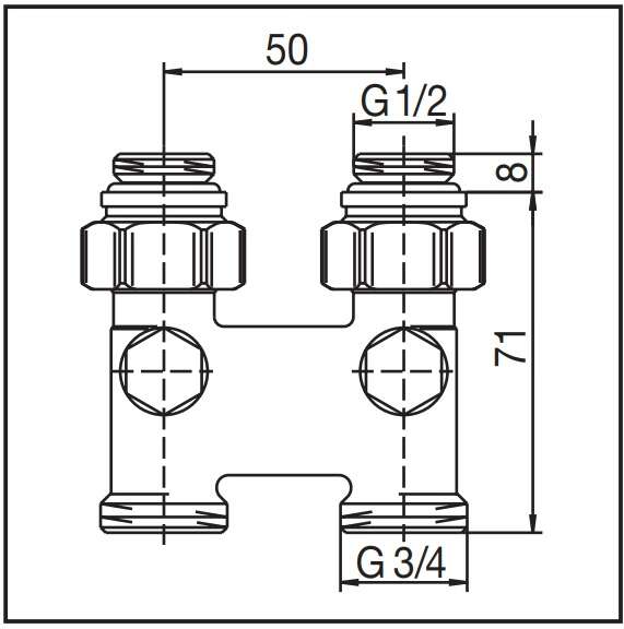 Image du produit RACCORD EN H INVERSION DROIT  1/2 3/4