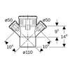 Image du produit EMBRANCHEMENT 2 DEPARTS 45&deg; D.110/50 Silent PP