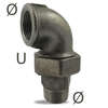 Image du produit COUDE UNION MALE / FEMELLE ACIER NOIR