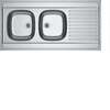 Image du produit EVIER INOX MAN 721 2CUVES/EGOUT 1200x600