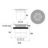 Image du produit BONDE DOUCHE D.90 VERTICALE  GRILLE MARGUERITE